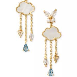 Kate Spade Gold-Tone Cloud & Gem Drop Earrings